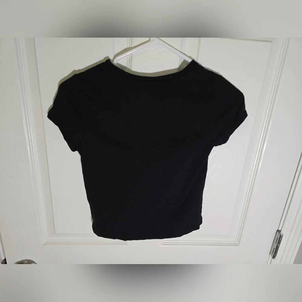 Old Navy Girls Classic Black Short Sleeve Crew Neck T Shirt Large